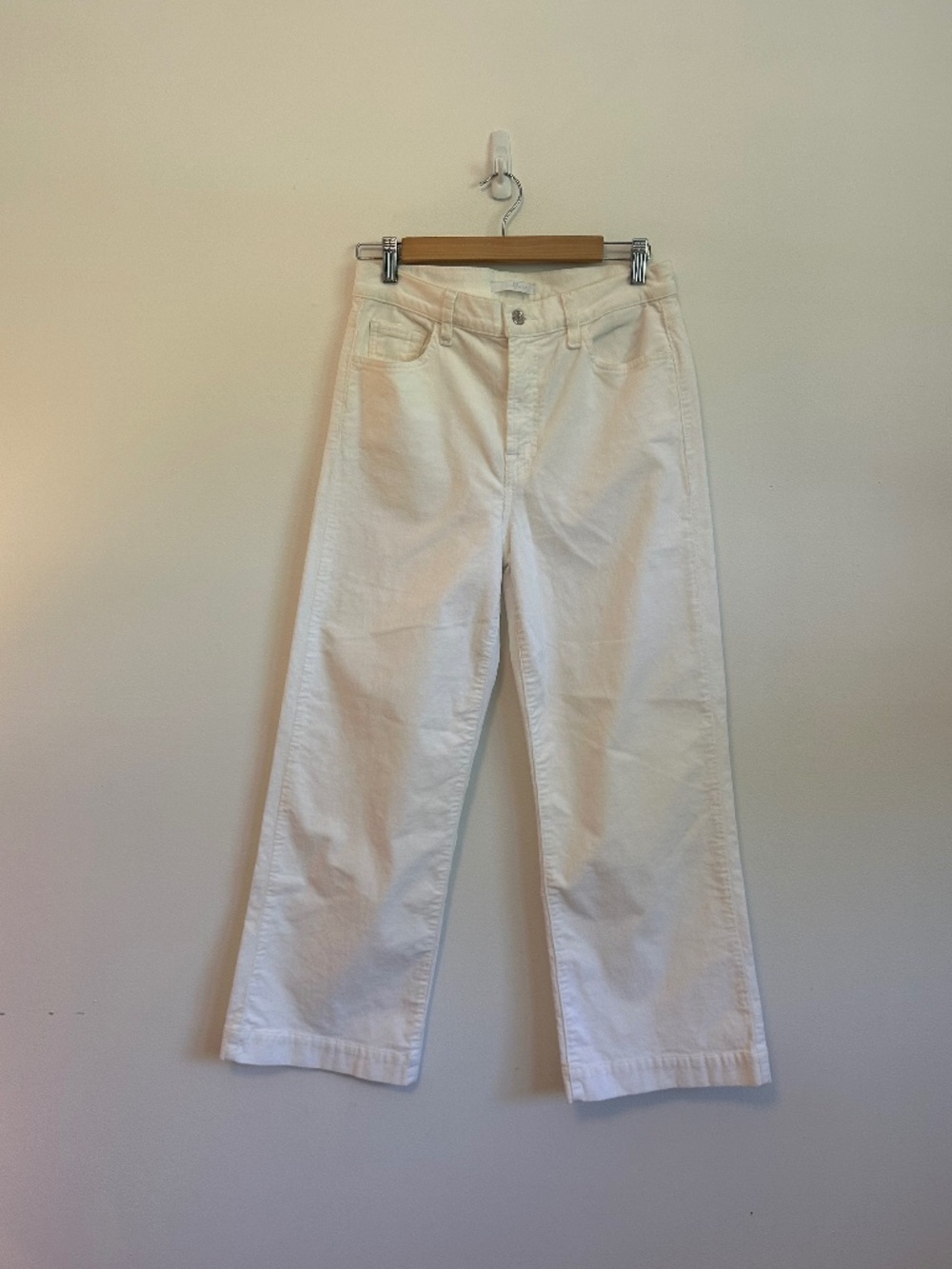 7 For All Mankind Ivory Corduroy Wide Leg Jeans | Size 29